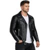 Reichstadt Herren Slim Fit Bikerjacke Silver Zipper  RS001LUX Black XXXL