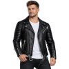 Reichstadt Herren Slim Fit Bikerjacke Silver Zipper  RS001LUX Black XXXL