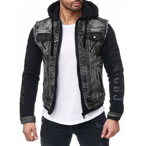 Cipo & Baxx Herren Jeans Jacke CJ155 Schwarz XL