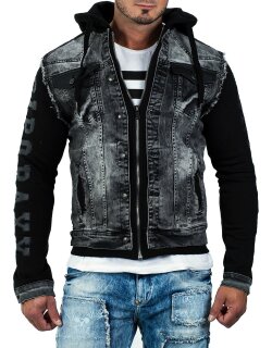 Cipo & Baxx Herren Jeans Jacke CJ155 Schwarz XL