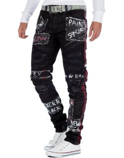 Cipo & Baxx Straight Fit Jeans Herren Mid Waist CD571 Black W36/L32