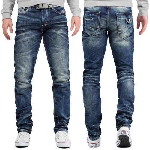 Cipo & Baxx regular fit Jeans Herren Stonewashed CD328 Blue W30/L32