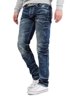 Cipo & Baxx regular fit Jeans Herren Stonewashed CD328 Blue W33/L32