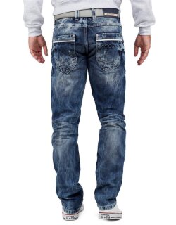 Cipo & Baxx regular fit Jeans Herren Stonewashed CD104 Blue W44/L36