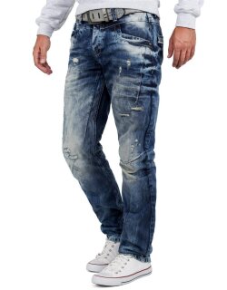 Cipo & Baxx regular fit Jeans Herren Stonewashed CD104 Blue W44/L36