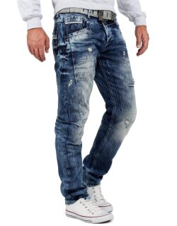 Cipo & Baxx regular fit Jeans Herren Stonewashed CD104 Blue W44/L36