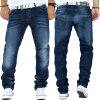 Cipo & Baxx Regular Fit Jeans Herren Stonewashed CD186A Blue W31/L34