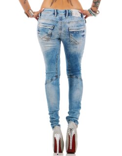 Cipo & Baxx slim fit Jeans Damen Stonewashed WD216 Blue W26/L32