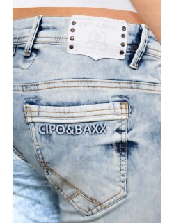 Cipo & Baxx slim fit Jeans Damen Stonewashed WD216 Blue W26/L32