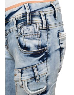 Cipo & Baxx slim fit Jeans Damen Stonewashed WD216 Blue W27/L32