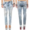 Cipo & Baxx slim fit Jeans Damen Stonewashed WD216 Blue W27/L32