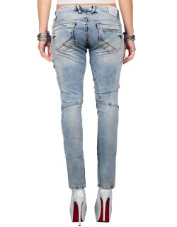Cipo & Baxx slim fit Jeans Damen Stonewashed WD216 Blue W28/L34