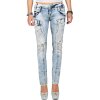 Cipo & Baxx slim fit Jeans Damen Stonewashed WD216 Blue W28/L34
