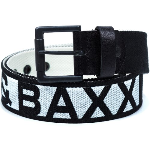 Cipo & Baxx Herren Gürtel-schwarz Schrift-weiß C-2133 90cm x 4,7cm