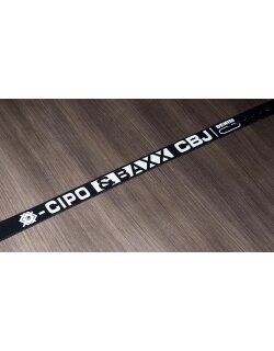 Cipo & Baxx Herren Gürtel-schwarz Schrift-weiß C-2133 90cm x 4,7cm