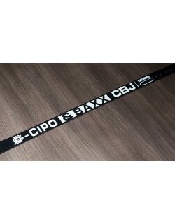 Cipo & Baxx Herren Gürtel-schwarz Schrift-weiß C-2133 110cm x 4,7cm