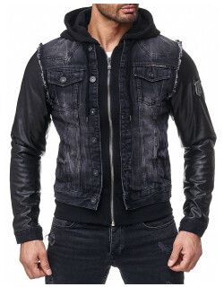 Cipo & Baxx Herren Jeans Jacke C-1290 Schwarz M