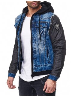 Cipo & Baxx Regular Fit Jacke Herren Stonewashed C1290 Blue M
