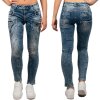 Cipo & Baxx Slim Fit Low Waist Hose Damen Stone Blau W27/L34 - WD322