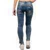 Cipo & Baxx Slim Fit Low Waist Hose Damen Stone Blau W30/L34 - WD322