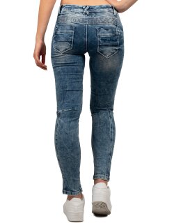 Cipo & Baxx Slim Fit Low Waist Hose Damen Stone Blau W31/L34 - WD322