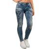 Cipo & Baxx Slim Fit Low Waist Hose Damen Stone Blau W31/L34 - WD322