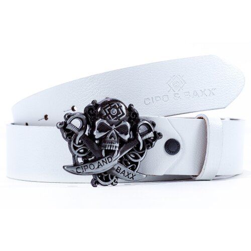Cipo & Baxx Gürtel Herren CG146 White 95cm x 3,8cm