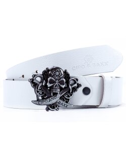 Cipo & Baxx Gürtel Herren CG146 White 95cm x 3,8cm