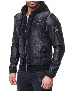Cipo & Baxx Herren Jeans Jacke C-1290 Schwarz1 S