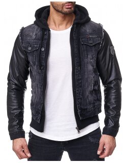 Cipo & Baxx Herren Jeans Jacke C-1290 Schwarz1 L