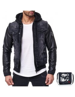 Cipo & Baxx Herren Jeans Jacke C-1290 Schwarz1 L