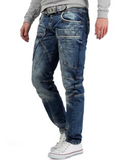 Cipo & Baxx Regular Fit Jeans Herren Stonewashed CD391 Blue W30/L32