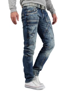 Cipo & Baxx Regular Fit Jeans Herren Stonewashed CD391 Blue W31/L32