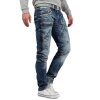 Cipo & Baxx Regular Fit Jeans Herren Stonewashed CD391 Blue W38/L32