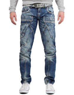Cipo & Baxx Regular Fit Jeans Herren Stonewashed CD391 Blue W38/L34
