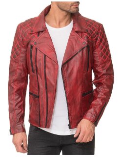 Reichstadt Regular Fit Kunstlederjacke Gunmetal Zipper RS007 PU