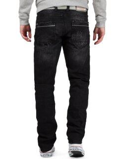 Cipo & Baxx regular fit Jeans Herren Stonewashed CD104 Black W32/L32