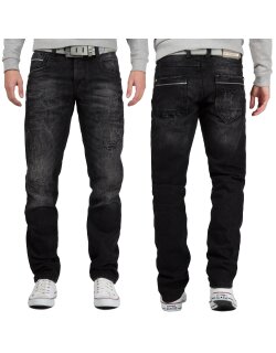 Cipo & Baxx regular fit Jeans Herren Stonewashed CD104 Black W32/L32
