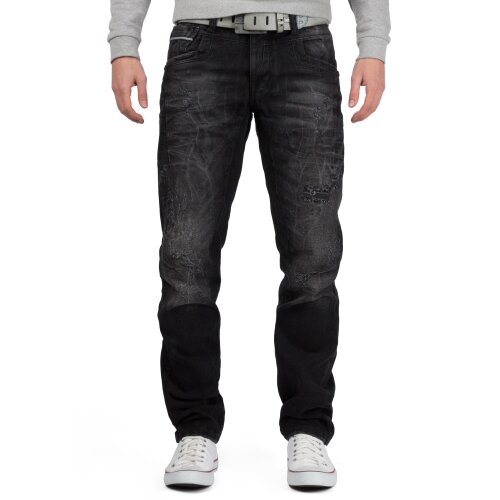 Cipo & Baxx regular fit Jeans Herren Stonewashed CD104 Black W36/L32