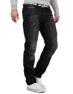 Cipo & Baxx regular fit Jeans Herren Stonewashed CD104 Black W36/L34