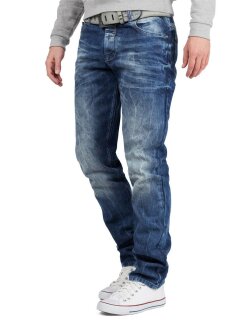 Cipo & Baxx Herren regular fit Hose Stonewashed BA-CD319Y Blue W36/L34