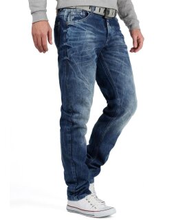 Cipo & Baxx Herren regular fit Hose Stonewashed BA-CD319Y Blue W36/L34