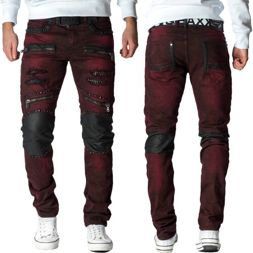 Cipo & Baxx Herren Jeans CD481 Bordeaux W33/L32