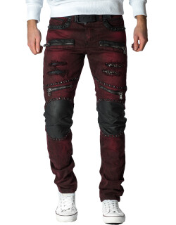 Cipo & Baxx Herren Jeans CD481 Bordeaux W36/L34