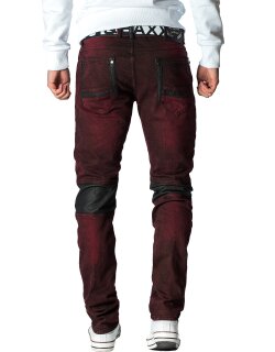 Cipo & Baxx slim fit Jeans Herren Stonewashed CD481 Bordeaux W40/L34