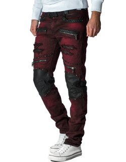 Cipo & Baxx slim fit Jeans Herren Stonewashed CD481 Bordeaux W40/L34