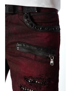 Cipo & Baxx slim fit Jeans Herren Stonewashed CD481 Bordeaux W40/L34