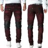 Cipo & Baxx slim fit Jeans Herren Stonewashed CD481 Bordeaux W40/L34