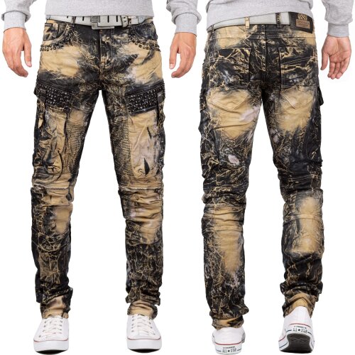 Cipo & Baxx regular fit Jeans Herren Stonewashed CD494 Khaki W29/L32