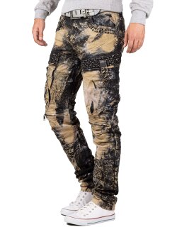 Cipo & Baxx regular fit Jeans Herren Stonewashed CD494 Khaki W29/L32